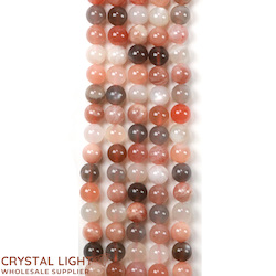 China, glassware and earthenware wholesaling: Mixed Moonstone 6mm Round Beads