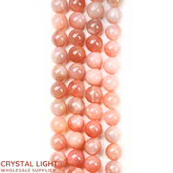 China, glassware and earthenware wholesaling: Peach Moonstone 8mm Beads