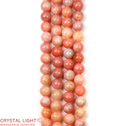 China, glassware and earthenware wholesaling: Orange Orchid Calcite 8mm Beads