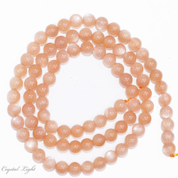 Peach Moonstone 4mm Round Beads