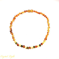 China, glassware and earthenware wholesaling: Tri-Colour Amber Teething Necklace