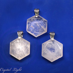 China, glassware and earthenware wholesaling: Clear Quartz Hexagon Pendant