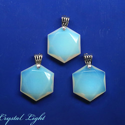 China, glassware and earthenware wholesaling: Opalite Hexagon Pendant