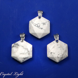 China, glassware and earthenware wholesaling: Howlite Hexagon Pendant