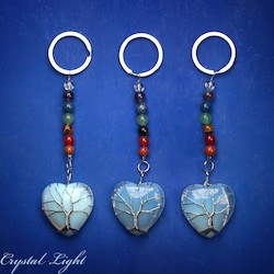 China, glassware and earthenware wholesaling: Opalite Chakra Keychain