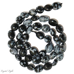 Snowflake Obsidian Tumble Beads