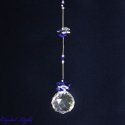 China, glassware and earthenware wholesaling: Ball Drop Suncatcher- Blue/ 40mm