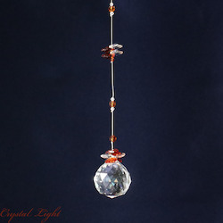 China, glassware and earthenware wholesaling: Ball Drop Suncatcher-Burnt Orange/ 40mm