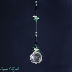 China, glassware and earthenware wholesaling: Ball Drop Suncatcher- Emerald/ 40mm