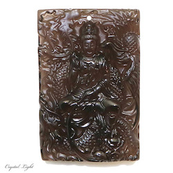 Obsidian Gautama Buddha Pendant- Rectangle