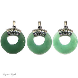 Green Aventurine Donut Pendant with Bail