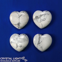 China, glassware and earthenware wholesaling: Howlite Flat Heart