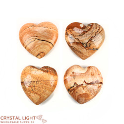 China, glassware and earthenware wholesaling: Picture Jasper Flat Heart