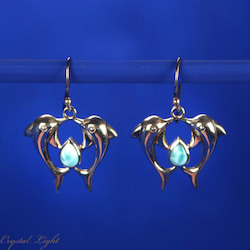 Larimar Dolphin Earrings