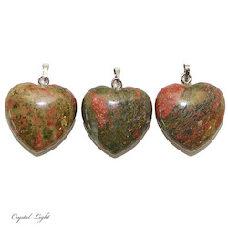 Unakite Heart Pendant