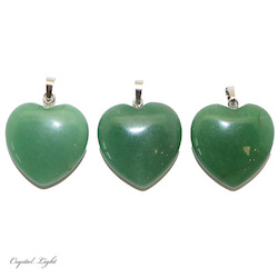 China, glassware and earthenware wholesaling: Green Aventurine Heart Pendant