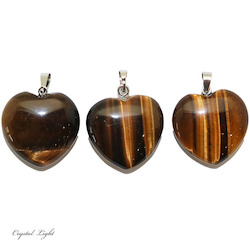 Tiger's Eye Heart Pendant