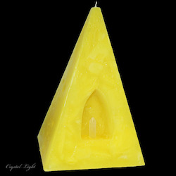 Pyramid Candle Lemon Quartz Lrg