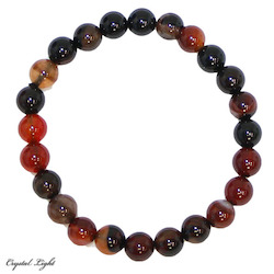 Orange and Black Agate 8mm Bracelet