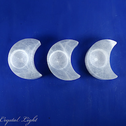 Selenite Crescent Candle Holder