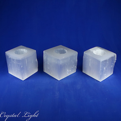 Selenite Square Candle Holder