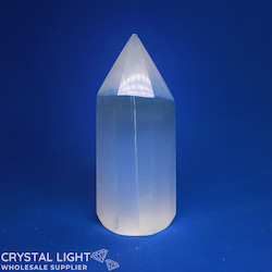 China, glassware and earthenware wholesaling: Selenite Cut Base Polished Point