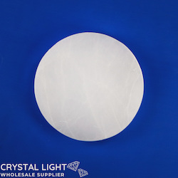 China, glassware and earthenware wholesaling: Selenite Round Plate (8cm)