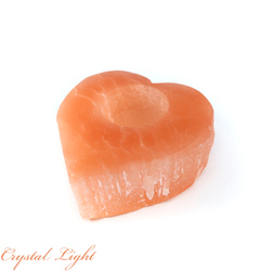 Orange Selenite Heart Candle Holder