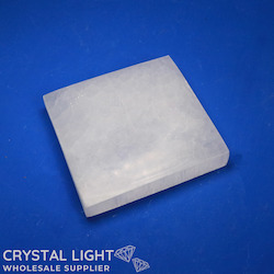 China, glassware and earthenware wholesaling: Selenite Square Plate (8cm)