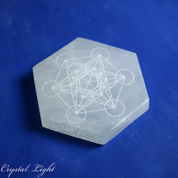 China, glassware and earthenware wholesaling: Selenite Metatron Hexagon Plate