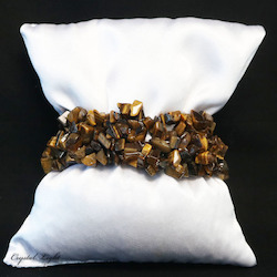 Tiger's Eye Chip Six Line Bracelet