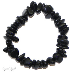 China, glassware and earthenware wholesaling: Black Obsidian Chip Bracelet