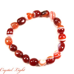 Orange Striped Agate Tumble Bracelet