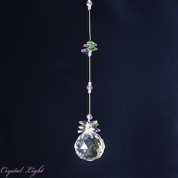 China, glassware and earthenware wholesaling: Ball Drop Suncatcher- Green & Purple/ 40mm