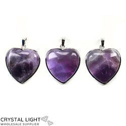 Amethyst Heart Pendant with Frame