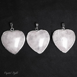 Clear Quartz Heart Pendant with Frame