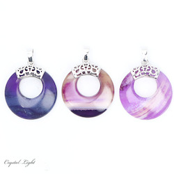 China, glassware and earthenware wholesaling: Purple Agate Donut Pendant with Bail