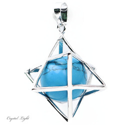 Blue Howlite Merkaba Sphere Pendant