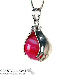 China, glassware and earthenware wholesaling: Hand and Pink Agate Sphere Pendant