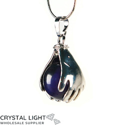 Hand and Purple Agate Sphere Pendant