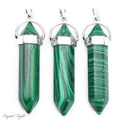 Malachite Synthetic Large Double Terminated Pendant