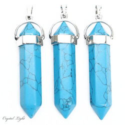 Blue Howlite Large Double Terminated Pendant