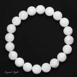 China, glassware and earthenware wholesaling: White Moonstone 10mm Bracelet