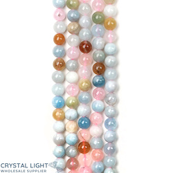 China, glassware and earthenware wholesaling: Morganite and Aquamarine Beads 6mm