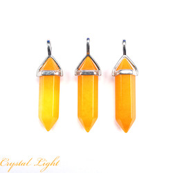 China, glassware and earthenware wholesaling: Orange Jade Double Terminated Pendant