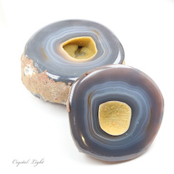 Agate Geode Pot with Lid