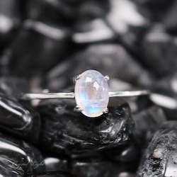 Rainbow Moonstone Ring