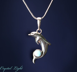 China, glassware and earthenware wholesaling: Larimar Dolphin Pendant