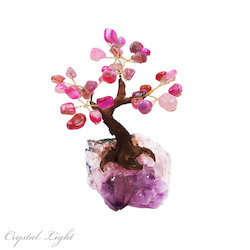 Pink Agate Druse Tree XS