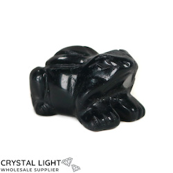 China, glassware and earthenware wholesaling: Black Obsidian Frog Small